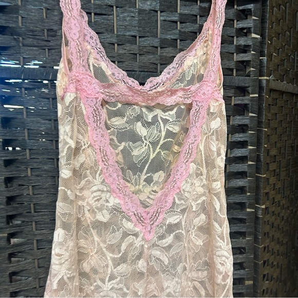 Victoria’s Secret vintage lace shirt nightgown in pink size large open back - Picture 10 of 12
